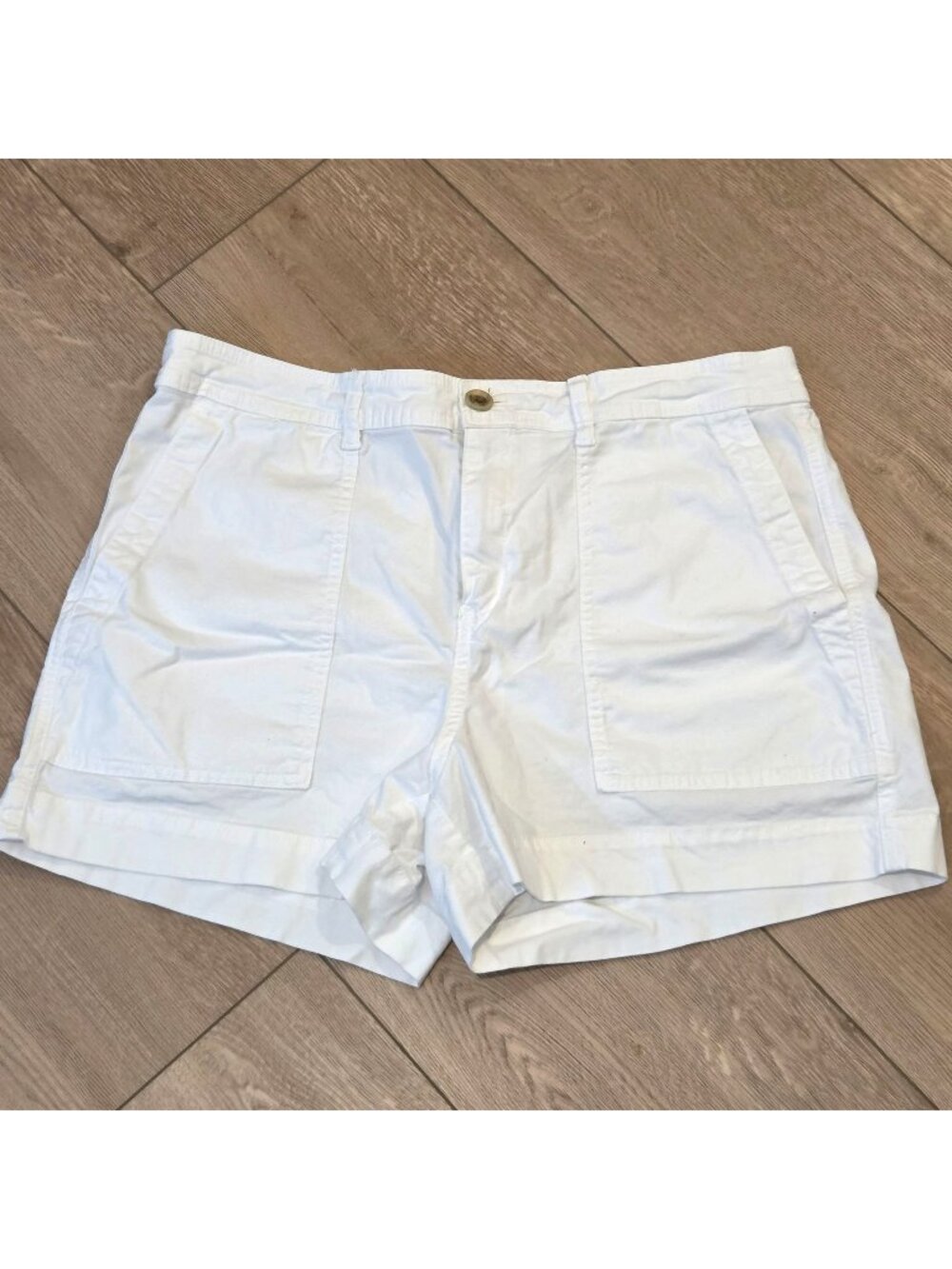 A New Day Stretch White Chino Shorts Womens 16 36x4